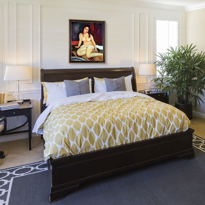 Seated Nude, 1917 Pre-Framed - Hermitage Cabernet Scooped Frame 20X24