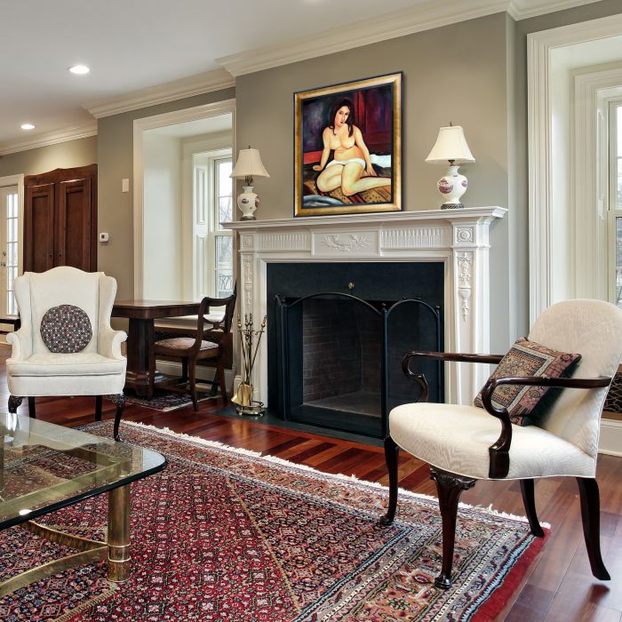 Seated Nude, 1917 Pre-Framed - Hermitage Cabernet Scooped Frame 20X24