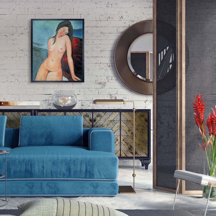 Female Nude Pre-framed - Studio Black Wood Frame 20"X24"