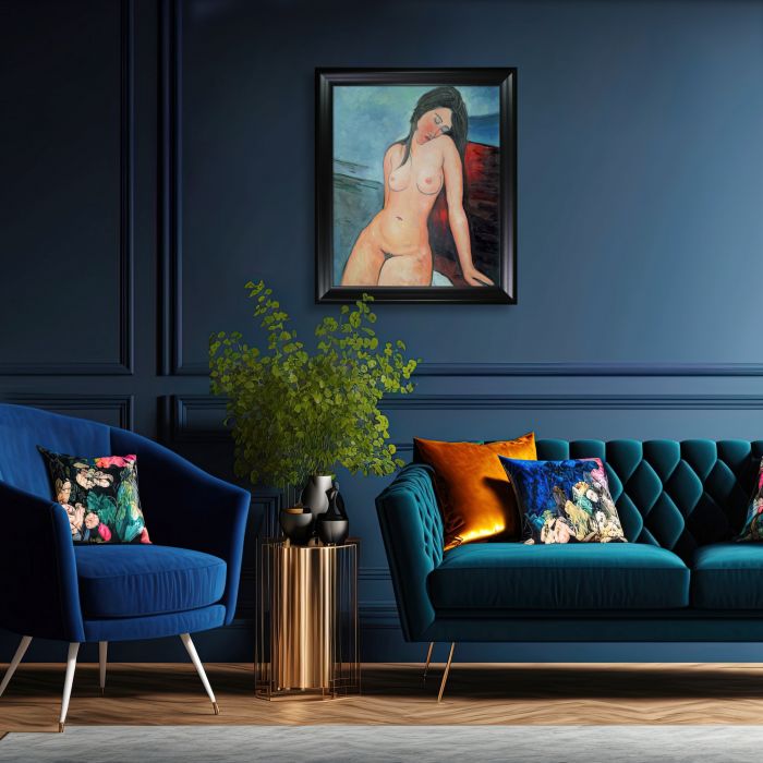 Female Nude Pre-framed - Black Matte Frame 20"X24"