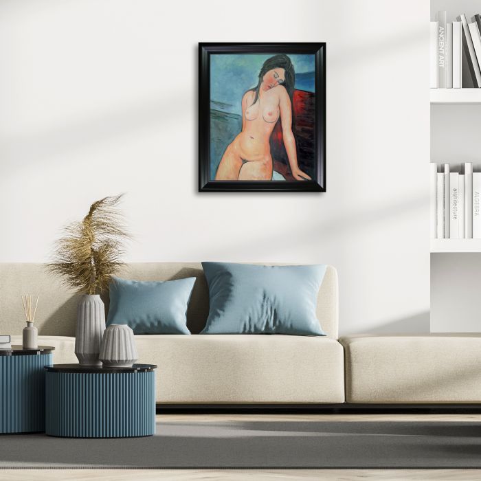 Female Nude Pre-framed - Black Matte Frame 20"X24"