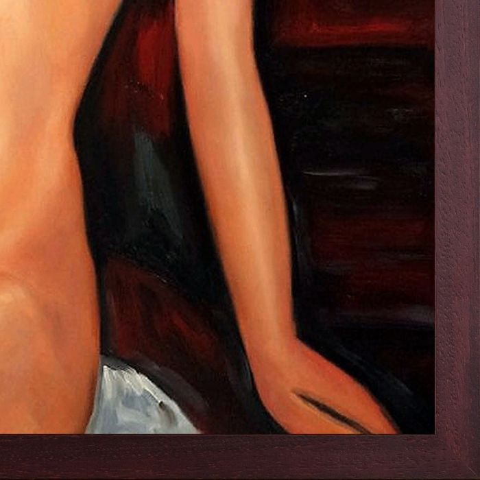 Female Nude Pre-Framed - Open Grain Mahogany 20" X 24"