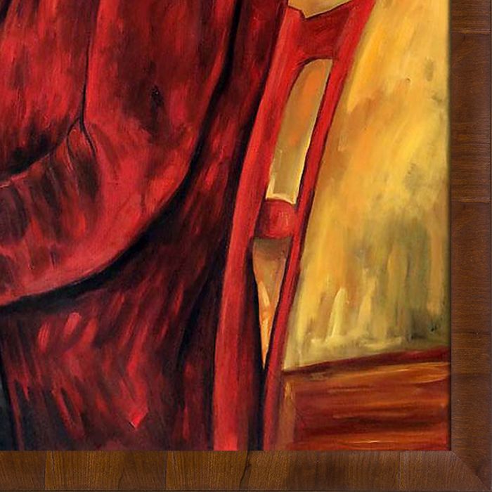 Modigliani, Self-Portrait Pre-Framed - Panzano Olivewood Frame 24" X 36"