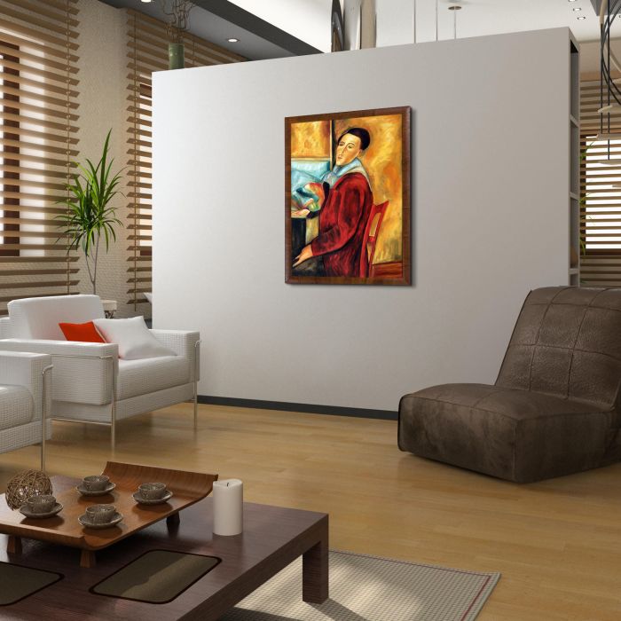 Modigliani, Self-Portrait Pre-Framed - Panzano Olivewood Frame 24" X 36"