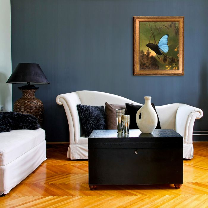 Blue Morpho Butterfly Pre-Framed - Versailles Gold King Frame 20" X 24"