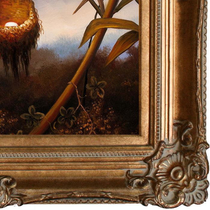 Black-Breasted Plovercrest Pre-Framed - Renaissance Bronze Frame 20"X24"