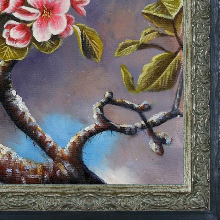Branch of Apple Blossoms Against Cloudy Sky Pre-Framed - Bella Frame 20