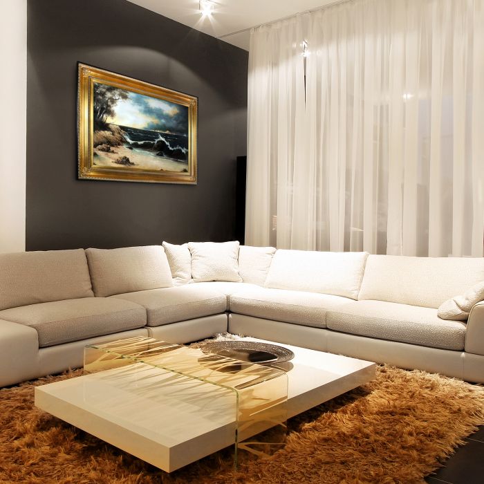 Storm Clouds Over the Coast Pre-Framed - Regency Gold Frame 24"X36"