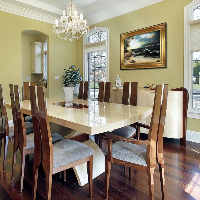 Storm Clouds Over the Coast Pre-Framed - Regency Gold Frame 24"X36"