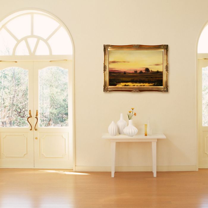 Sunset Rhode Island Pre-Framed - Victorian Gold Frame 24"X36"