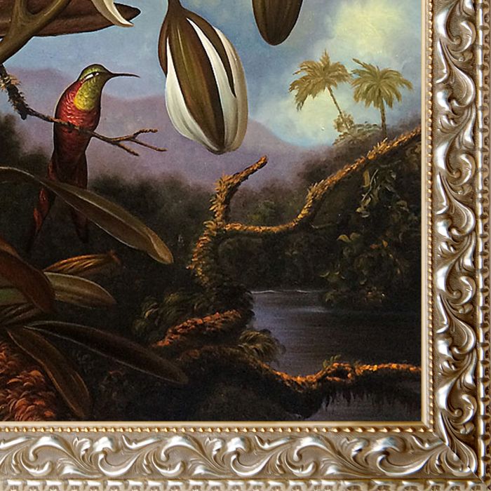 White Brazilian Orchid, 1875-1890 Pre-Framed - Rococo Silver 24"X36"