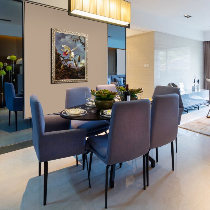 White Brazilian Orchid, 1875-1890 Pre-Framed - Rococo Silver 24"X36"