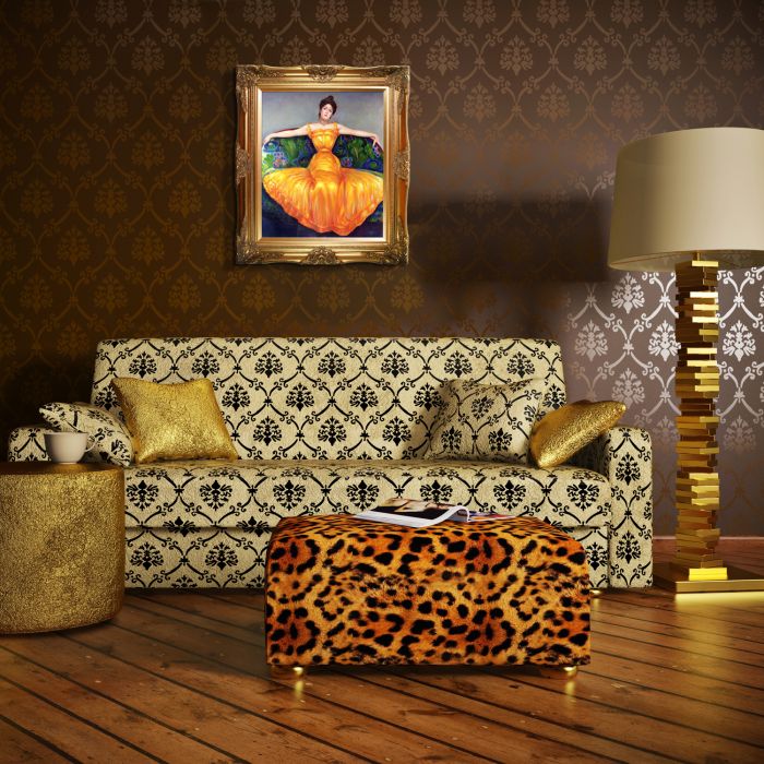 Lady in Yellow Dress Pre-Framed - Victorian Gold Frame 20"X24"