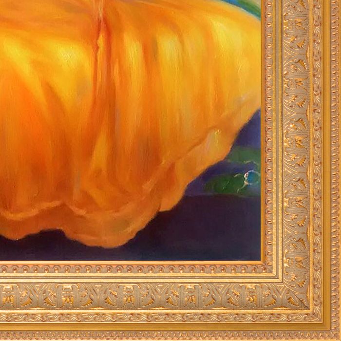 Lady in Yellow Dress Pre-Framed - Sovereign Frame 20" X 24"