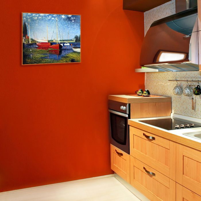 Red Boats at Argenteuil Pre-Framed