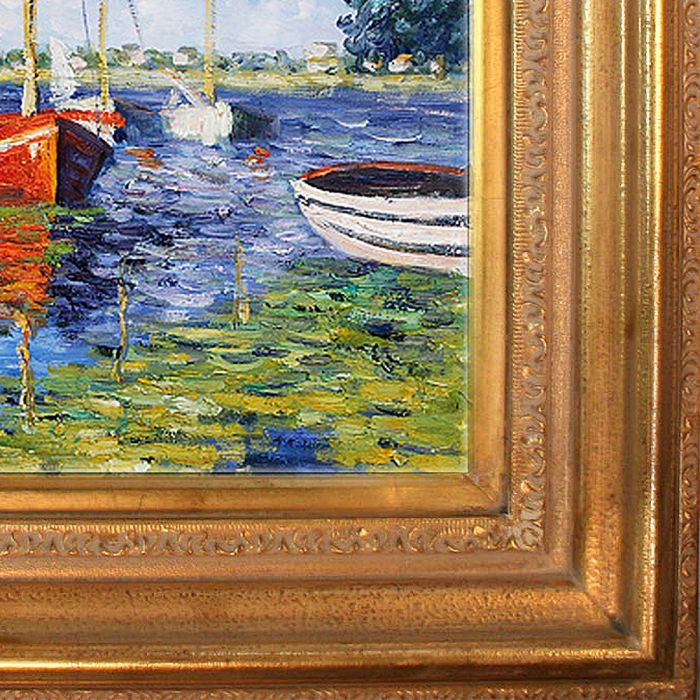 Red Boats at Argenteuil Pre-Framed - Mediterranean Gold Frame 20"X24"