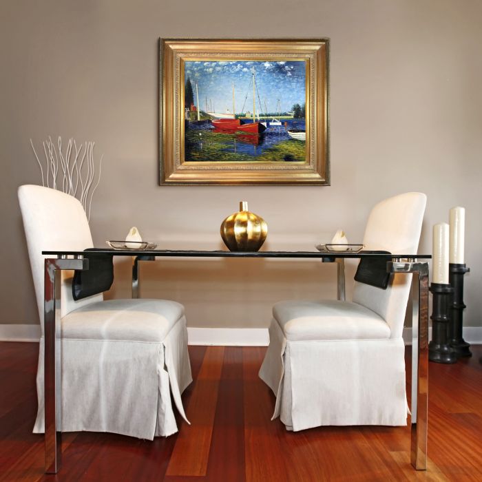 Red Boats at Argenteuil Pre-Framed - Mediterranean Gold Frame 20"X24"