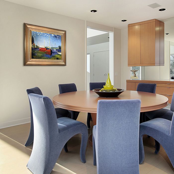 Red Boats at Argenteuil Pre-Framed - Mediterranean Gold Frame 20"X24"