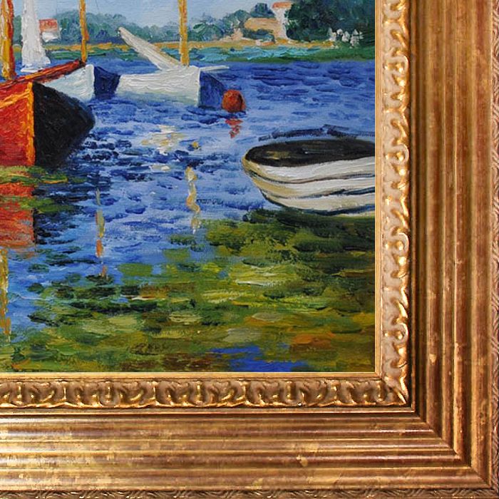 Red Boats at Argenteuil Pre-Framed - Vienna Gold Leaf Frame 20"X24"