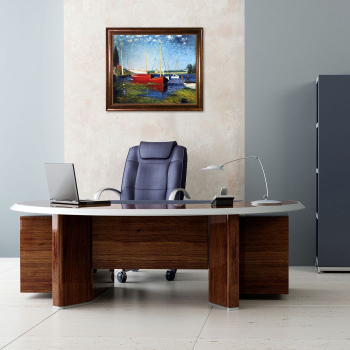 Red Boats at Argenteuil Pre-Framed - Verona Cafe Frame 20"X24"