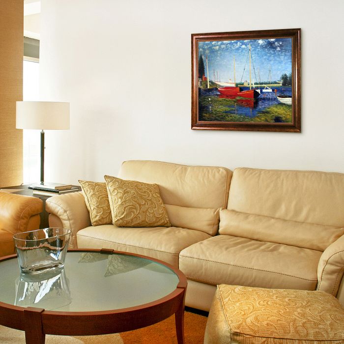 Red Boats at Argenteuil Pre-Framed - Verona Cafe Frame 20"X24"