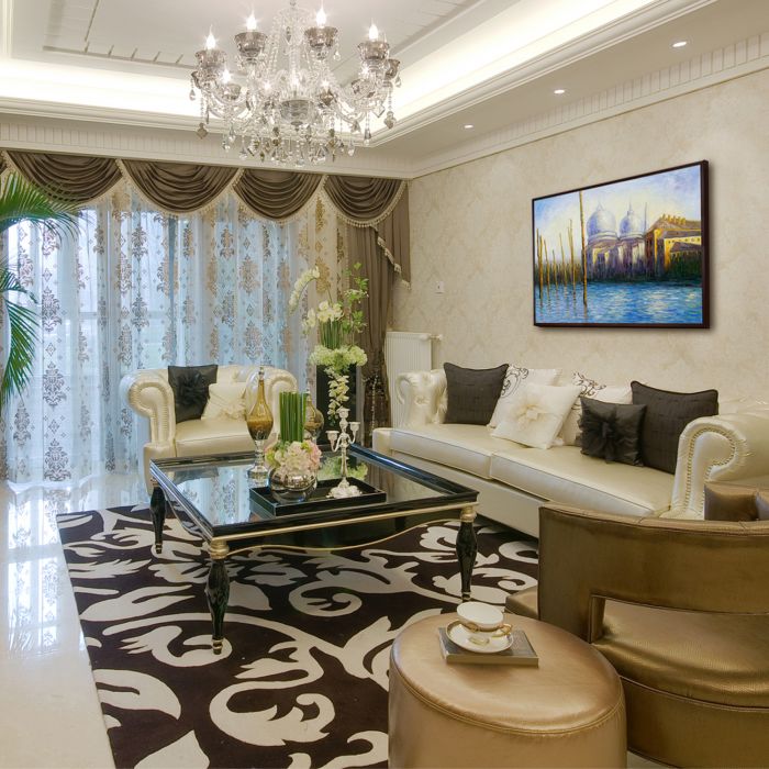 The Grand Canal, Venice Pre-framed - Studio Walnut Wood Frame 30