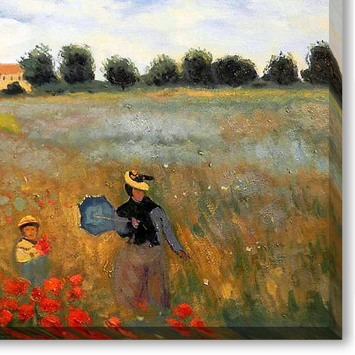 Poppy Field in Argenteuil Pre-Framed - Gallery Wrap 30"X40"