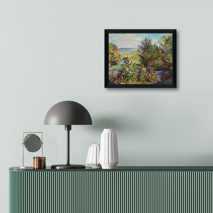 Corner of the Garden at Montgeron Pre-framed - Studio Black Wood Frame 8"X10"