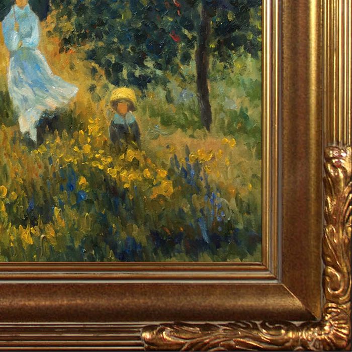 The Promenade Near Argenteuil Pre-Framed - Florentine Gold Frame 20"X24"