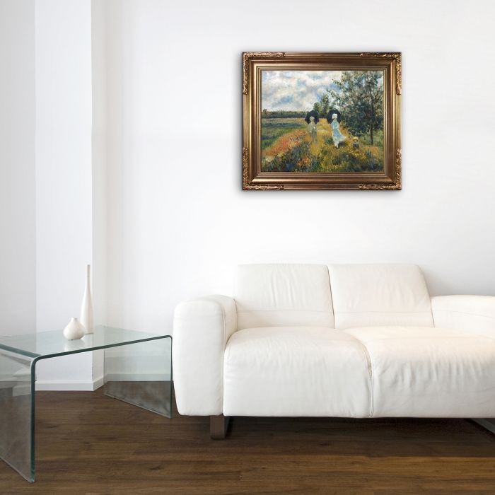 The Promenade Near Argenteuil Pre-Framed - Florentine Gold Frame 20"X24"