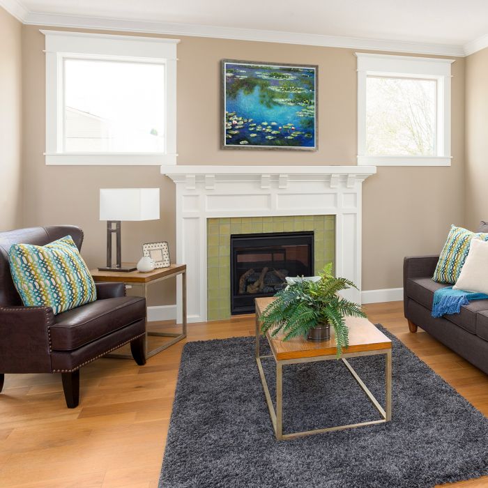 Water Lilies Pre-Framed - Champagne Silhouette Frame 20" X 24"