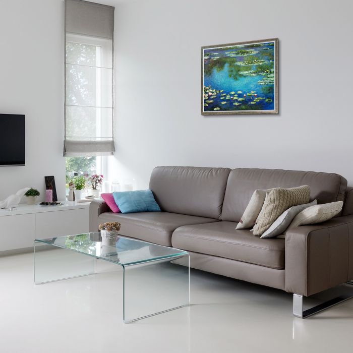 Water Lilies Pre-Framed - Champagne Silhouette Frame 20" X 24"