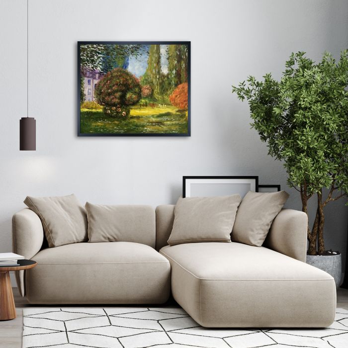 Il Parco Monceau, 1876 Pre-framed - Studio Black Wood Frame 20"X24"