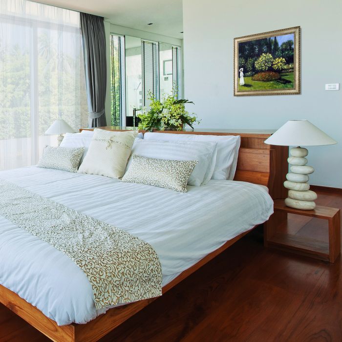 Jeanne-Marguerite Lecadre (Lady in a Garden) Pre-Framed - Verona Champagne Braid Frame 20