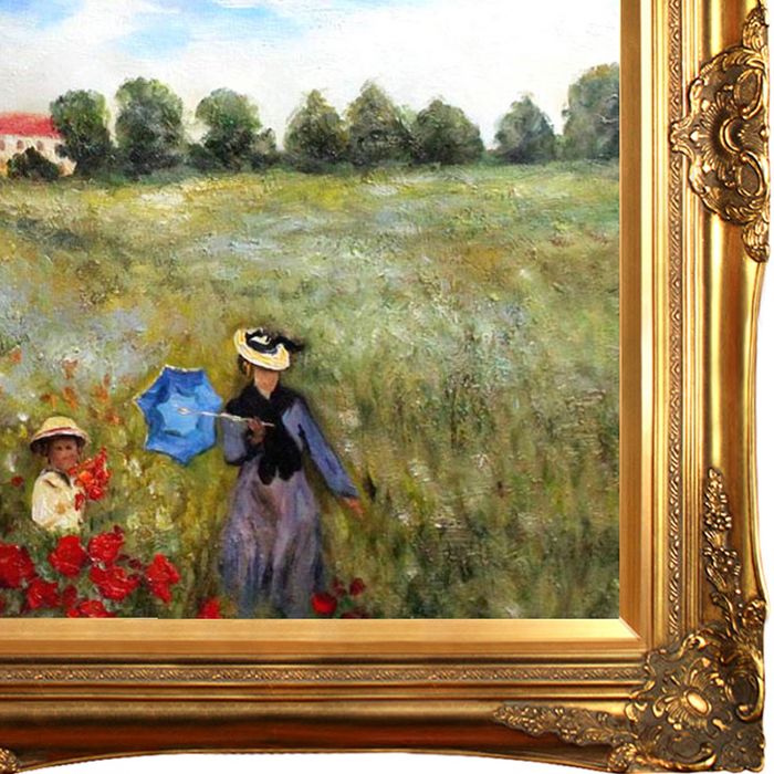 Poppy Field in Argenteuil Pre-Framed - Victorian Gold Frame 24"X36"