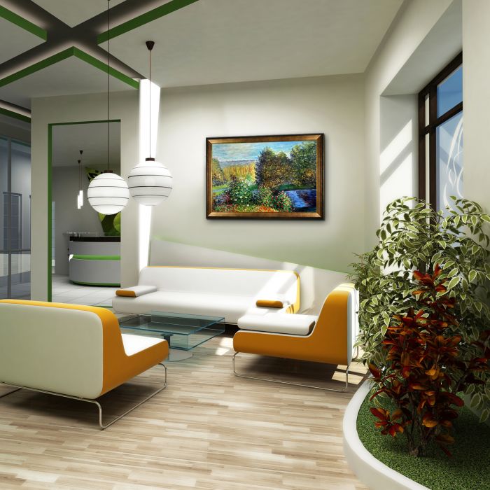 Corner of the Garden at Montgeron Pre-Framed - Athenian Gold Frame 24"X36"