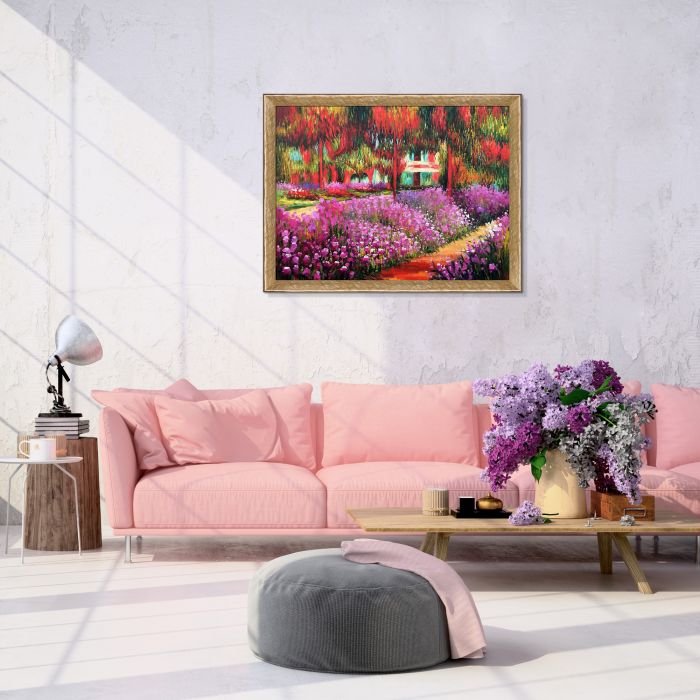 Artist's Garden at Giverny Pre-Framed - Gold Luna Frame 30"X40"