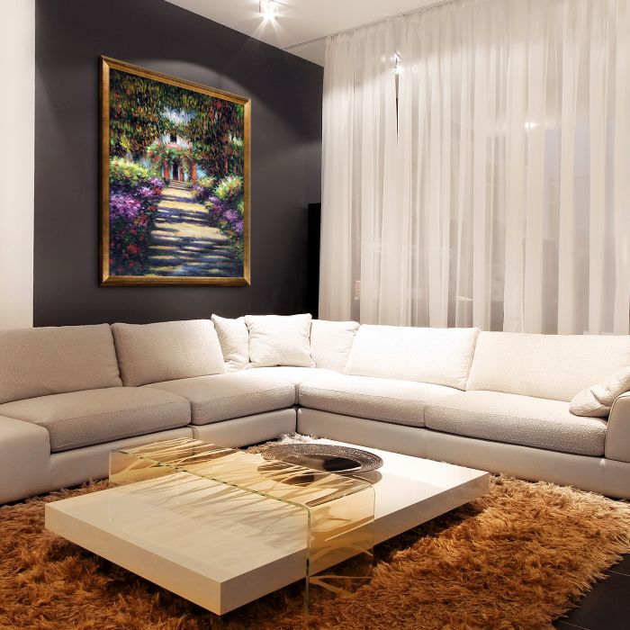 Garden Path at Giverny Pre-Framed - Athenian Gold Frame 36"X48"