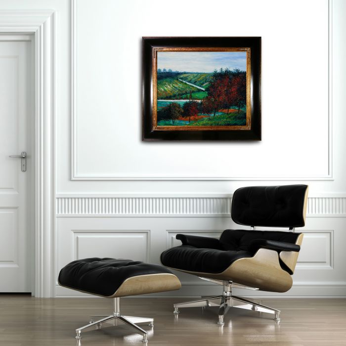 Apple Trees in Bloom at Vetheuil 1887 Pre-Framed - Opulent Frame 20"X24"