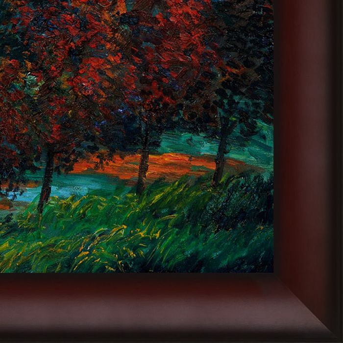 Apple Trees in Bloom at Vetheuil 1887 Pre-Framed - Oxblood Scoop 20