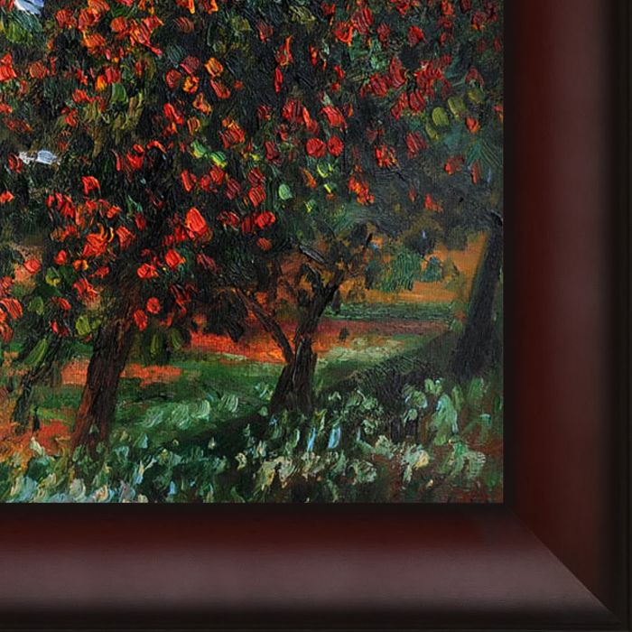 Apple Trees in Bloom at Vetheuil 1887 Pre-Framed - Oxblood Scoop 20