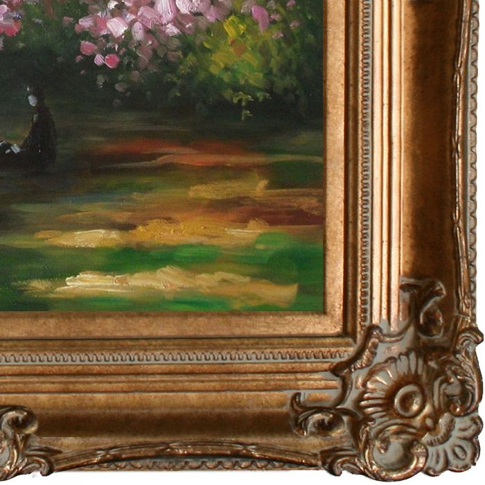 Resting Under the Lilacs - Renaissance Bronze Frame 20"X24"