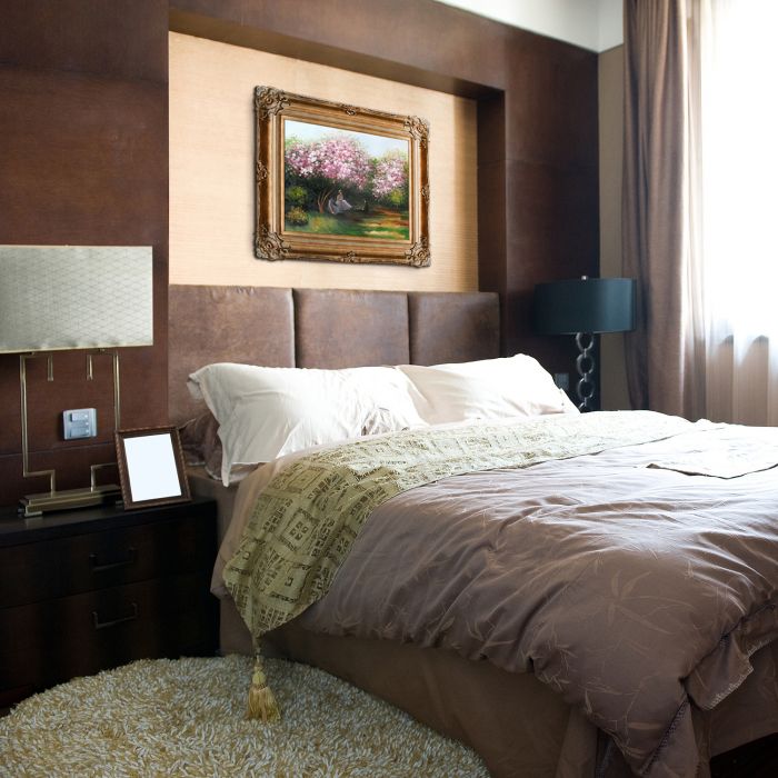 Resting Under the Lilacs - Renaissance Bronze Frame 20"X24"