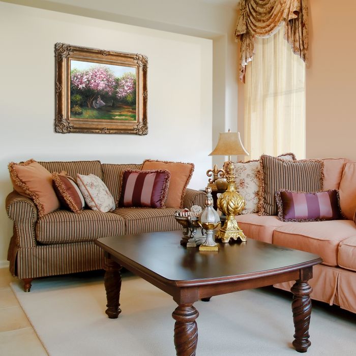 Resting Under the Lilacs - Renaissance Bronze Frame 20"X24"