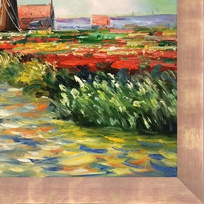 Tulip Field in Holland Pre-Framed Blushing Rose - Blushing Rose Gold Frame 20" X 24"