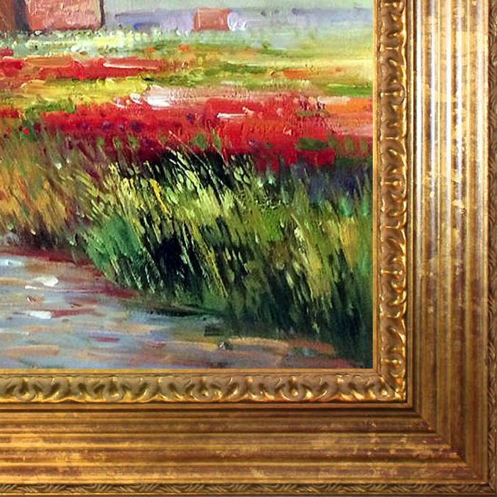 Tulip Field in Holland Pre-Framed - Vienna Gold Leaf Frame 20"X24"