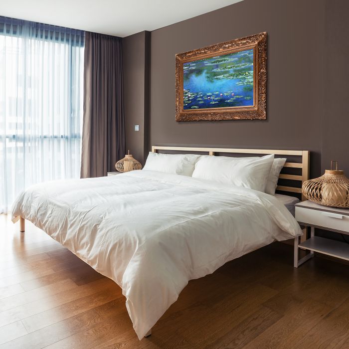 Water Lilies Pre-Framed - Burgeon Gold Frame 24"X36"