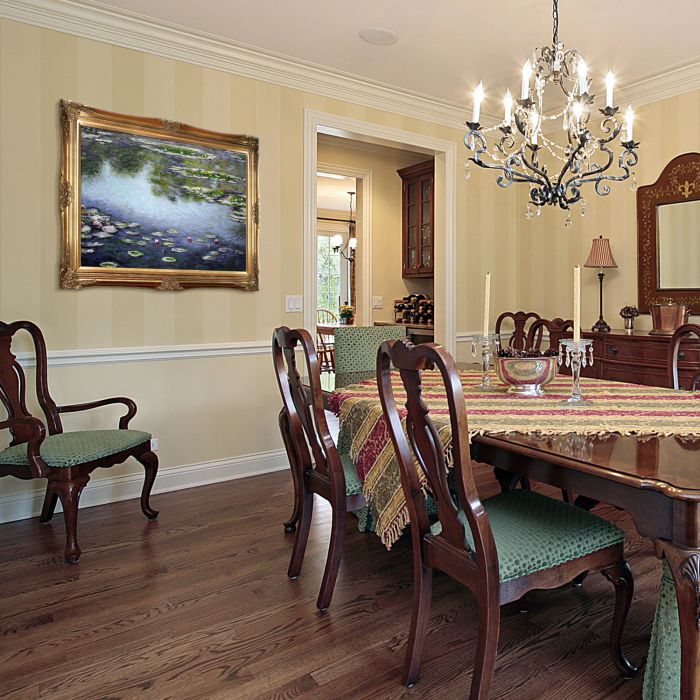 Water Lilies Pre-Framed - Victorian Gold Frame 24"X36"