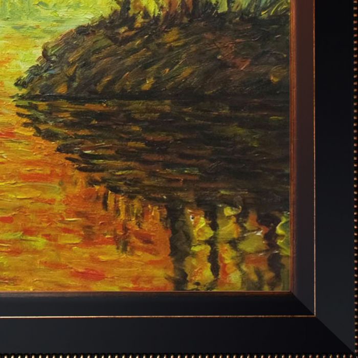 Le Coucher Du Soleil La Seine Pre-Framed - Veine D'Or Bronze Angled Frame 20"X24"