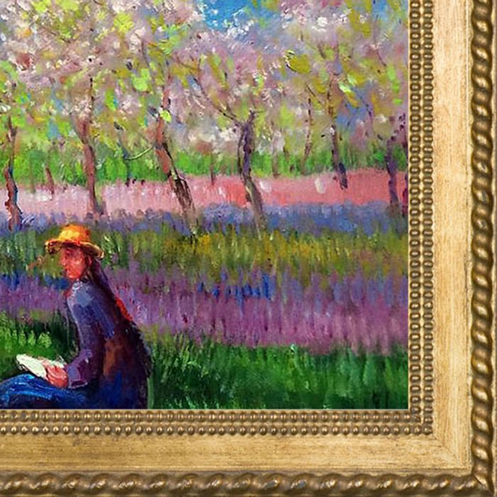 An Orchard in Spring Pre-Framed - Verona Gold Braid Frame 20"X24"